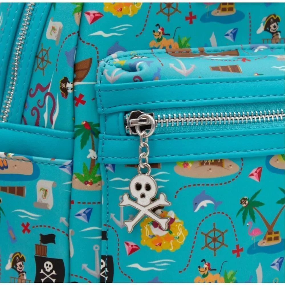 NEW Loungefly Pirate Mickey and Friends AOP Mini Backpack 1